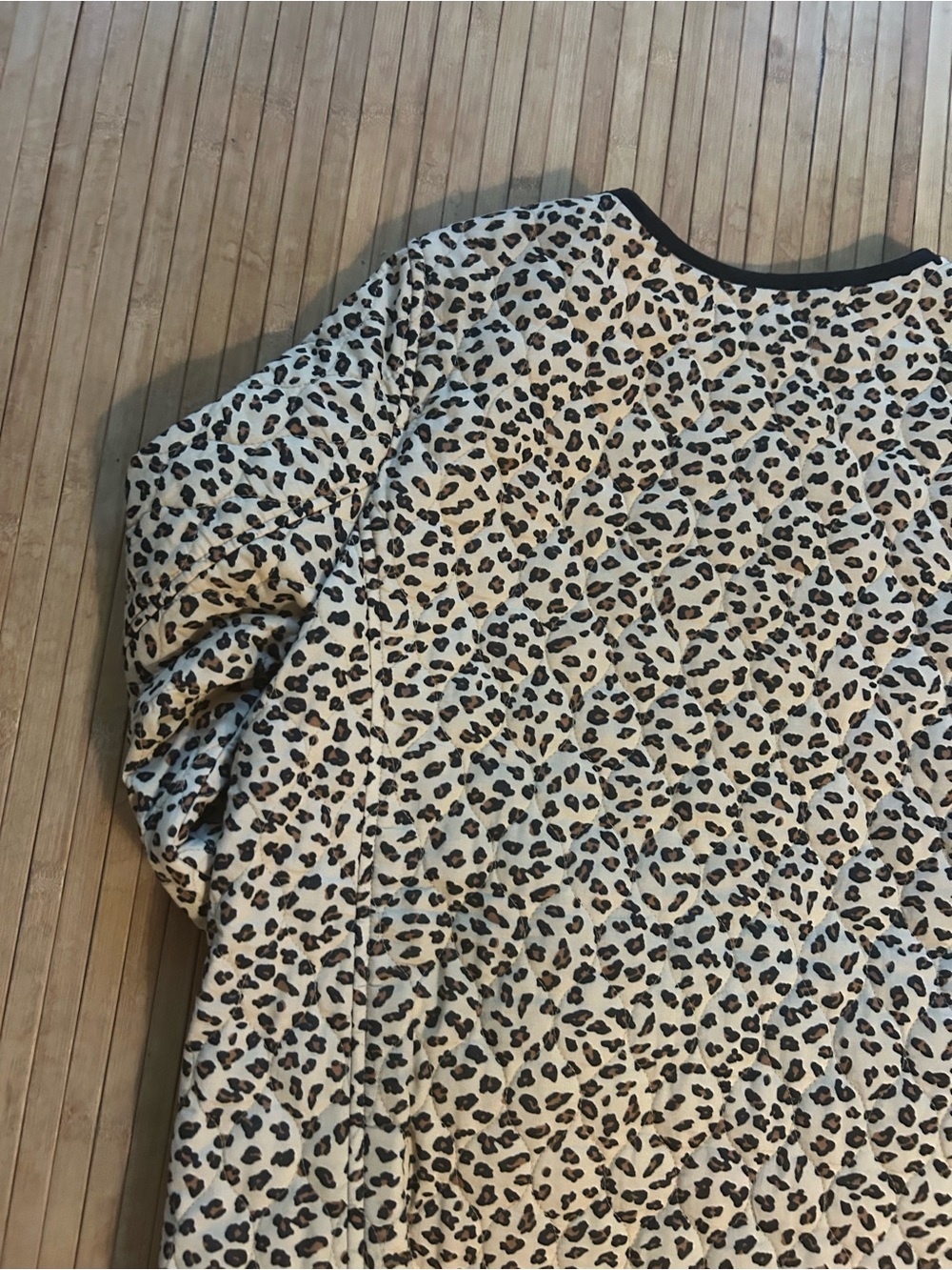 Talbots Women's Sz M Cottagecore Grabdmacore Quilted Cheetah Print Coat Jacket - Picture 12 of 16